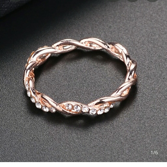 Rose Gold Over Silver Swisted Ring - Picture 3 of 8